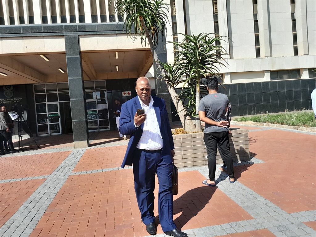 Mike Mabuyakhulu outside the Durban High Court on Tuesday.  Photo by Mbali Dlungwana 