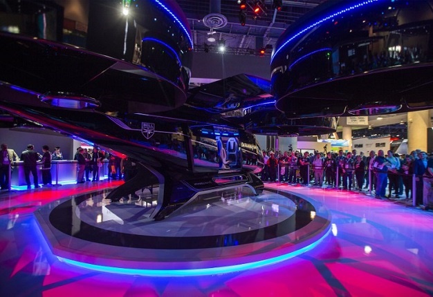 The Bell Nexus aerial taxi is displayed at the Las Vegas Convention Centre during CES 2019 on January 9, 2019. Image: DAVID MCNEW / AFP