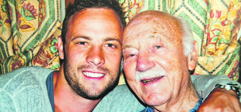 Oscar Pistorius with his grandfather, Hendrick, who was 95 years old at the time. 