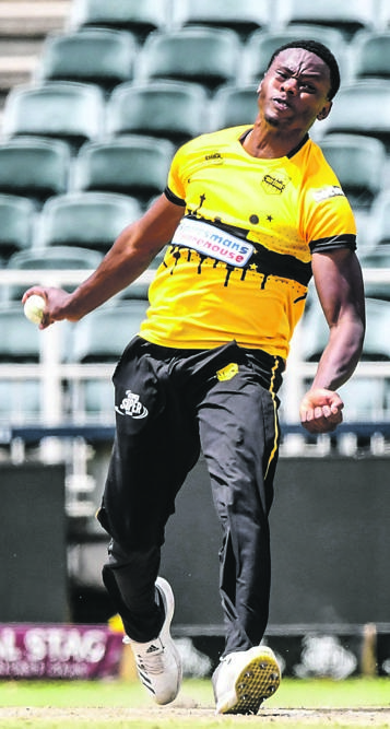 focused Kagiso Rabada is expected to play a starring role in Jozi Stars’ quest for the title of the inaugural Mzansi Super League. Stars face Cape Town Blitz in the decider in Cape Town today PHOTO: Sydney Seshibedi / gallo images