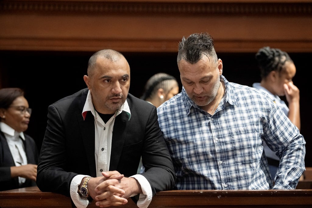 Nafiz Modack and Zane Kilian appear in the Western Cape High Court during preliminary hearings. (Jaco Marais/Gallo Images/Die Burger)