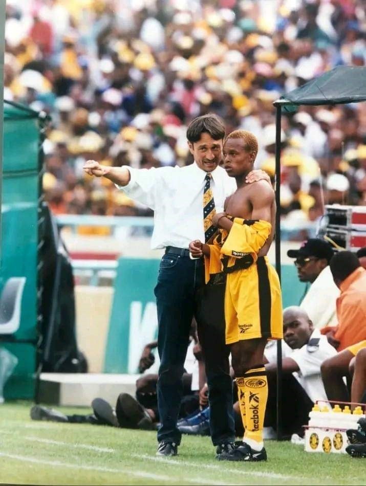 A throwback snap of Jabu Pule who recently criticised the quality on display at last weekend's Soweto Derby.