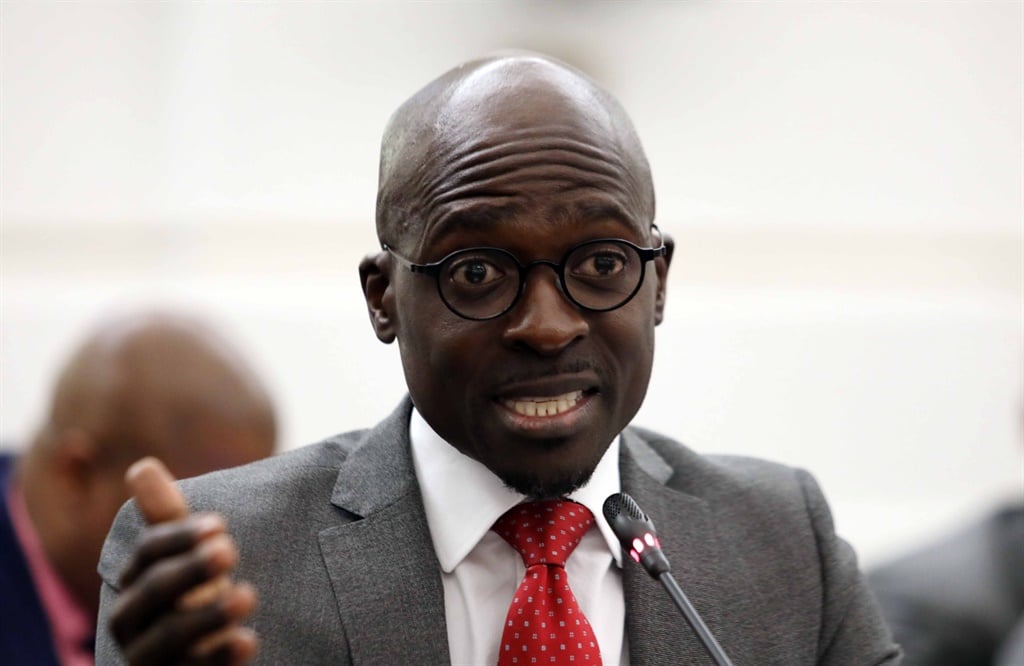 Former home affairs minister Malusi Gigaba answers questions during his appearance before the parliamentary hearing into state capture.