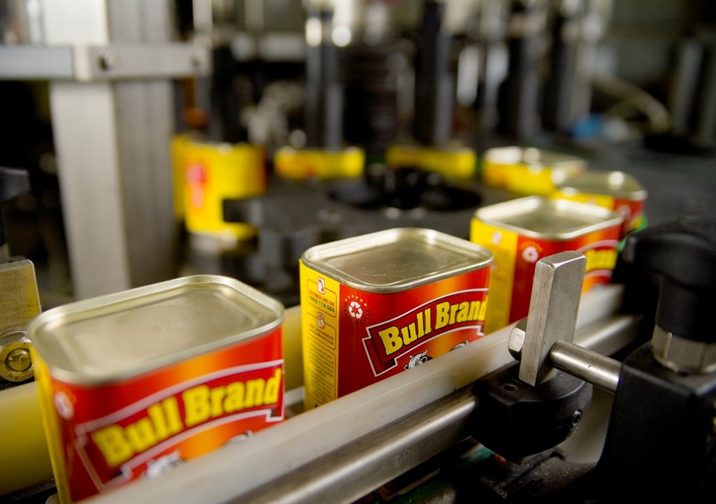 A production line of Bull Brand's factory in Krugersdorp. 