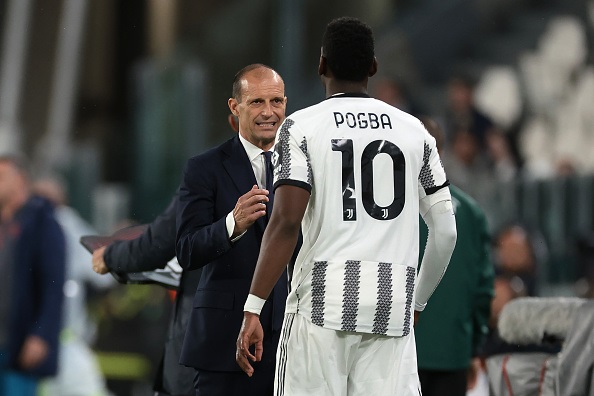 Juventus manager Max Allegri has voiced his support for Paul Pogba after the midfielder was handed a four-year ban from football. 