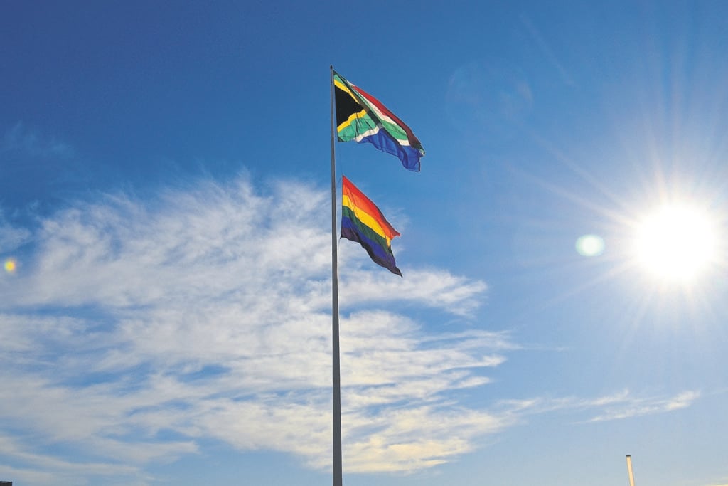 The flag at the Donkin Reserve.