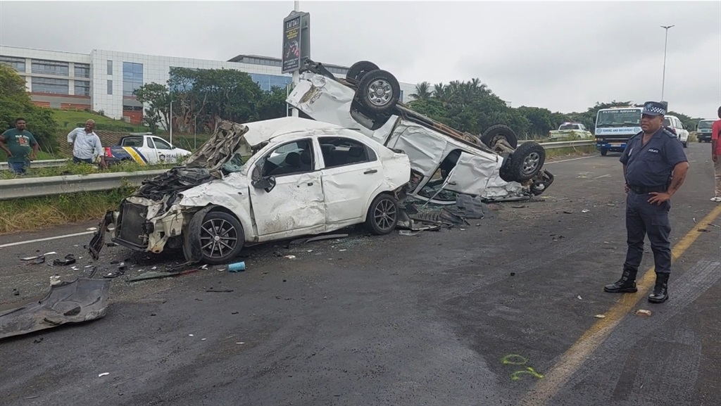 At least 45 vehicles were damaged during an accide