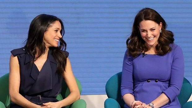 Meghan Markle and Catherine, Duchess of Cambridge attend the first annual Royal Foundation Forum held at Aviva in London, England.