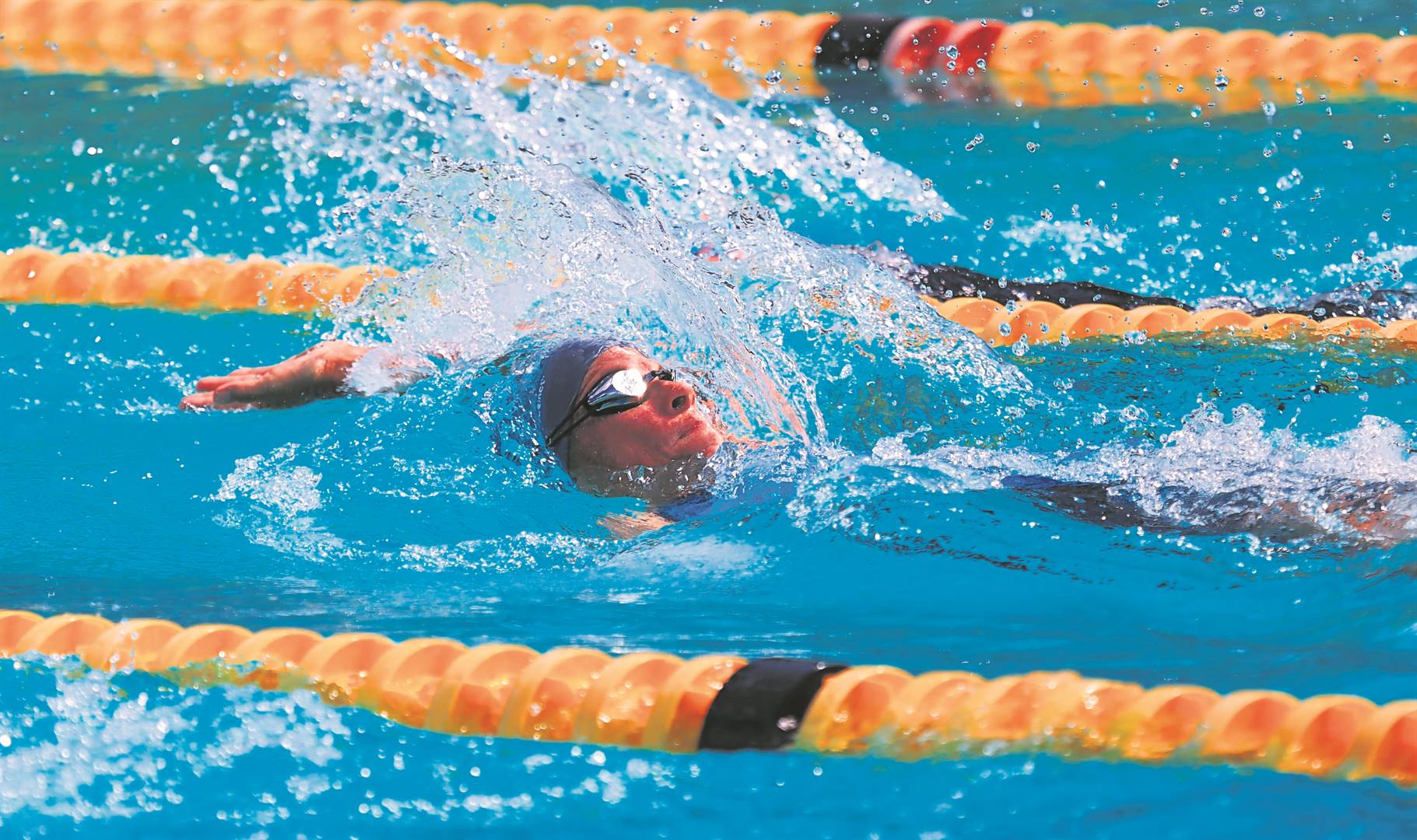 Barbara Fraatz (58), a master swimmer from Kroonstad, participated in the 39th South Africa Masters Swimming Championships that was held in March at the St. Stithians College Aquatics Centre in Sandton, Johannesburg. She competed in 14 swimming events and won five gold, four silver, and two bronze medals. Fraatz also swam the 1 km open water swim that was held at the Prime View Adventure and Leisure Resort in Olifantsfontein. She completed the swim in 18:35 and came first in 55 to 59 years age category. In the open water freestyle relay event for women, Fraatz and her team were overall first.  Photo: Supplied