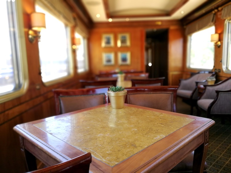 A table in the Blue Train