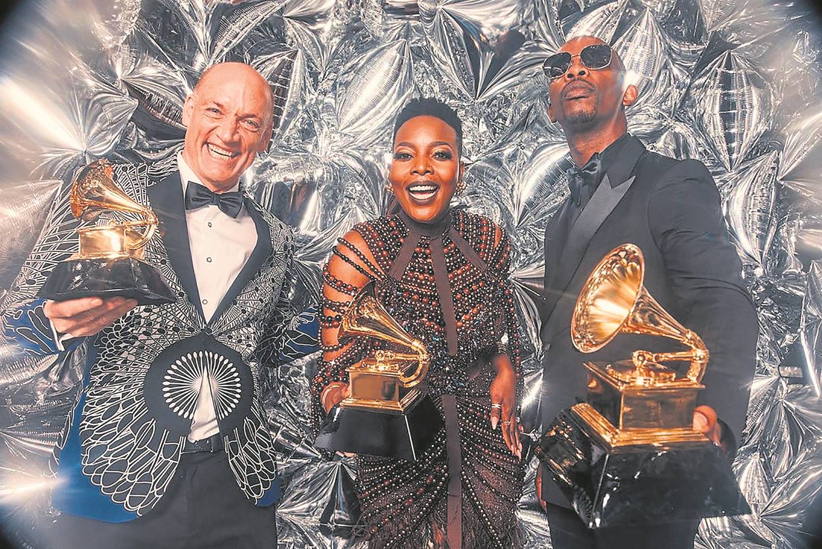 Wouter Kellerman, Nomcebo Zikode and Zakes Bantwini have made Mzansi proud after winning a Grammy for Best Global Music Performance for their song, Bayethe. Photo from Instagram