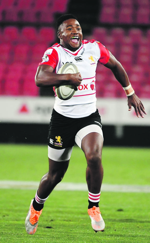 Wandisile Simelane of the Xerox Golden Lions has become a household name in South African rugby at the tender age of 20 Picture: Lee Warren / Gallo Images