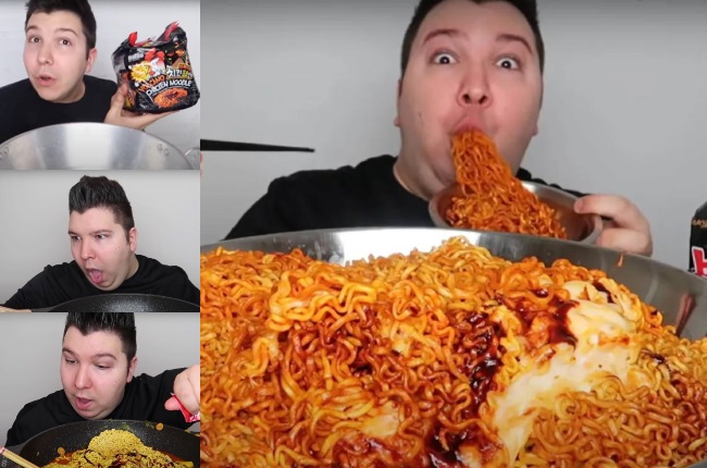 Nicholas Perry, known online as Nikocado Avocado, has become famous for mukbang, where people consume vast quantities of food while speaking about different topics.  (PHOTO: YouTube-Beem-MagazineFeatures)