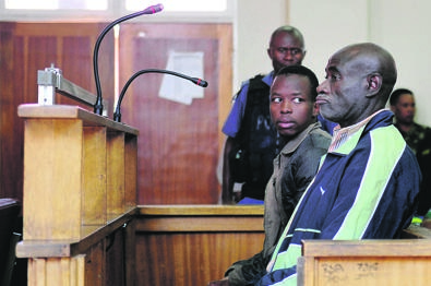 Ernest Mabaso (left) and Fita Khupe in the Protea Magistrates Court.Photo      by Christopher Moagi