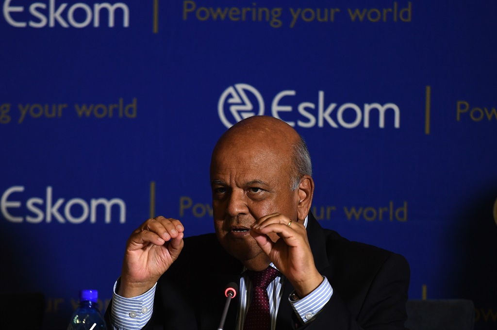 Public Enterprise Minister Pravin Gordhan briefs the media on the state of the power utility after after days of load shedding and breakdowns on generations. Picture: Felix Dlangamandla/Netwerk24 