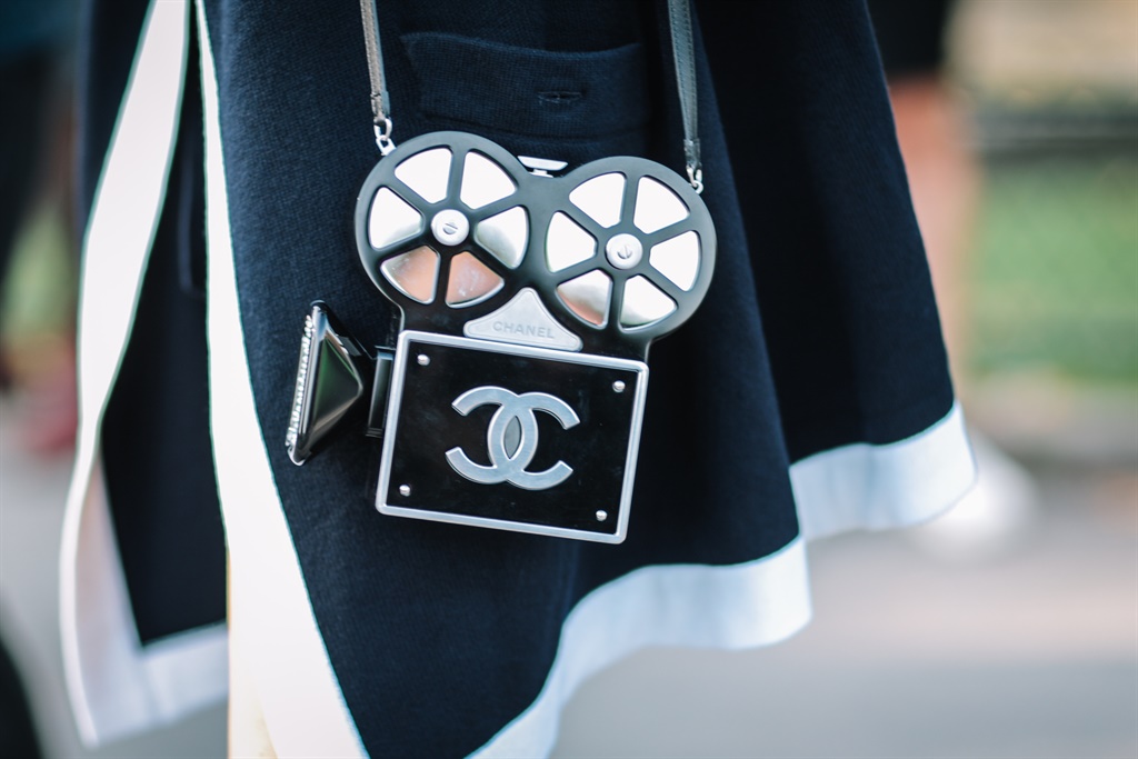 A Chanel bag shaped like a video camera