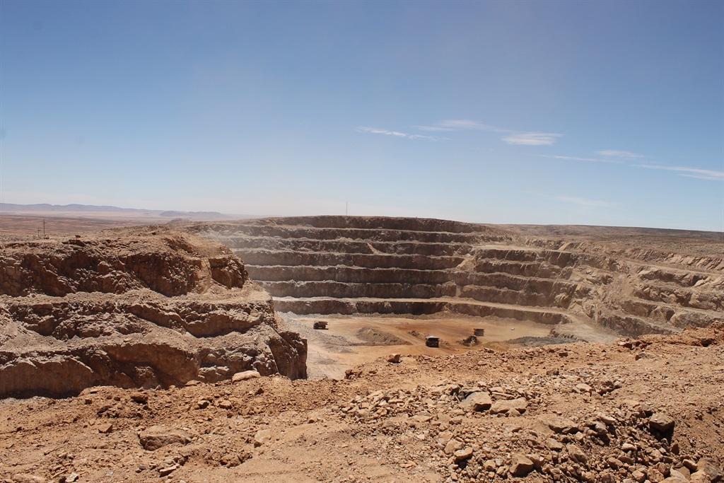 One of three pits at the Gamsberg zinc mine in the Northern Cape.PHOTO: Justin Brown