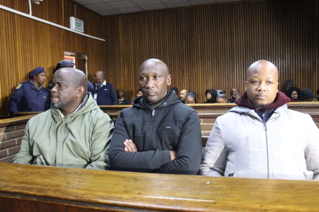 From left: Joel Makhetha, Moeketsi Ramolula and Thabang Mier are the new accused in the Thabo Bester case. Photo by Joseph Mokoale