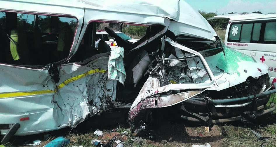 A 22-seater minibus collided head on with a Toyota Fortuner near Vereeniging, where three people died instantly. 