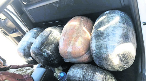 Cops confiscated these bags of dagga worth R1,6 million. 