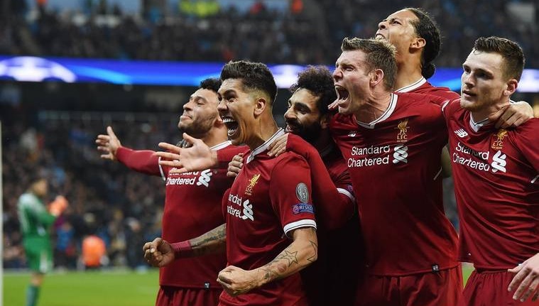 Liverpool FC players celebrate
