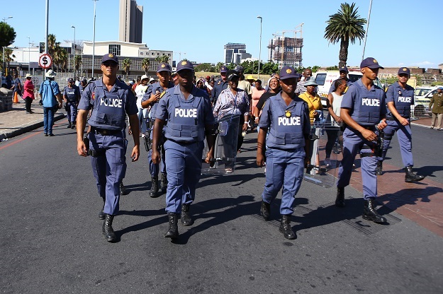 CAPE TOWN, SOUTH AFRICA - FEBRUARY 09: Protester b