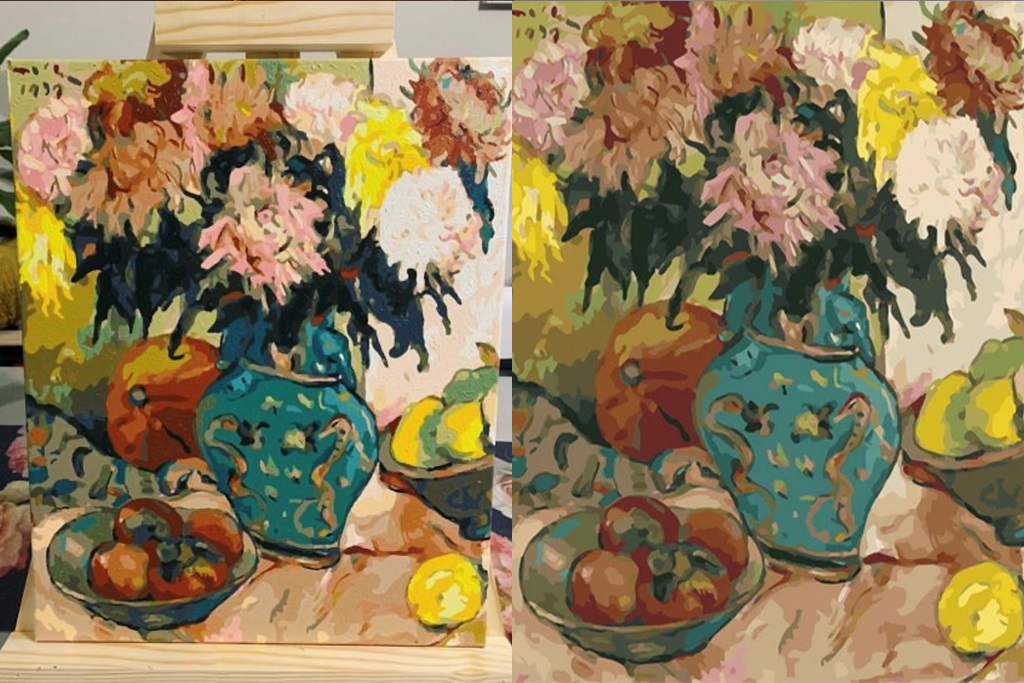 A Paint by Numbers Irma Stern alongside the orgina