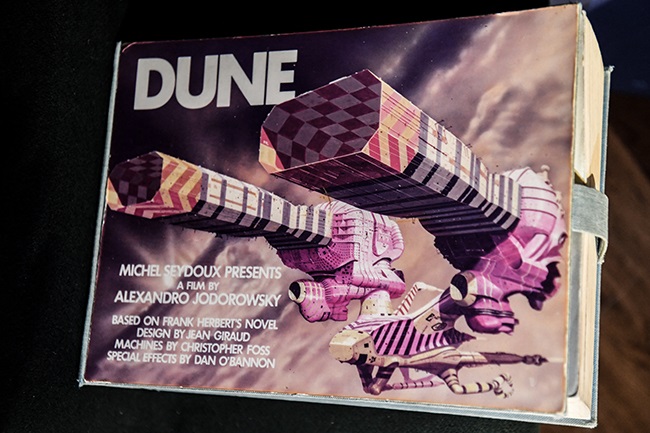 A page of one of the ten Alejandro Jodorowskys epic 1970 Dune storyboard copies is displayed to the public three days before an auction at Christies Paris gallery, on November 19, 2021. 