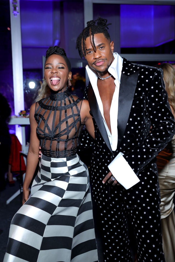 Thuso Mbedu and Jeremy Pope attend the 2023 Vanity