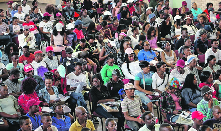 Young people keen for opportunities listened to a talk in QwaQwa.       Photo by Tumelo Khotha