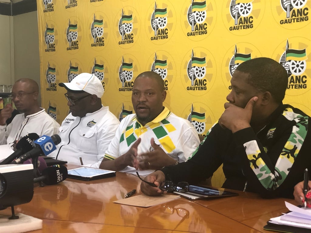 The Gauteng ANC Provincial Executive Committee briefing the media on the PEC’s resolutions on a number of political developments that have been plaguing the province on (Thursday 13 2018) Picture: Juniour Khumalo/City Press
