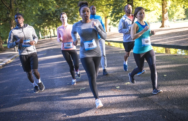 women running a race 