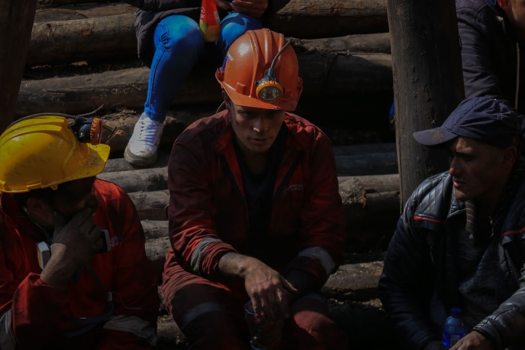 Emergency personnel work on rescue efforts for miners trapped by an explosion in a coal mine in Sutatausa, Cundinamarca, Colombia.