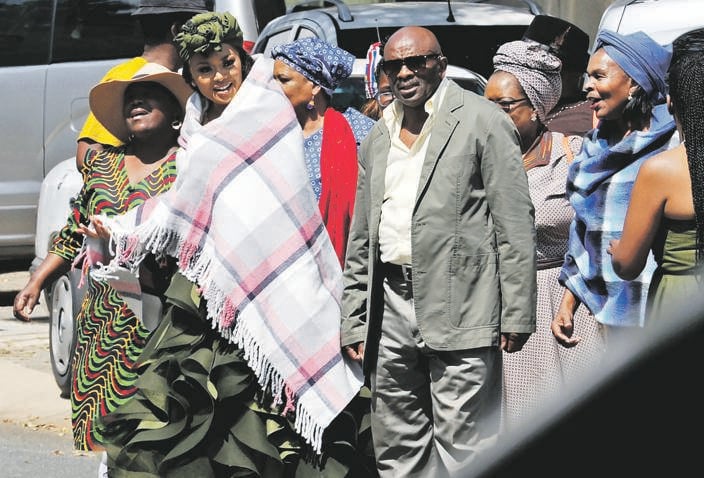 Lerato Kganyago arrives at her husband’s house yesterday for the Umembeso, a part of the traditional wedding. Picture: Tebogo Letsie/City Press