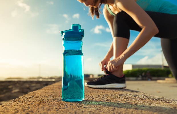 water bottle and runner 