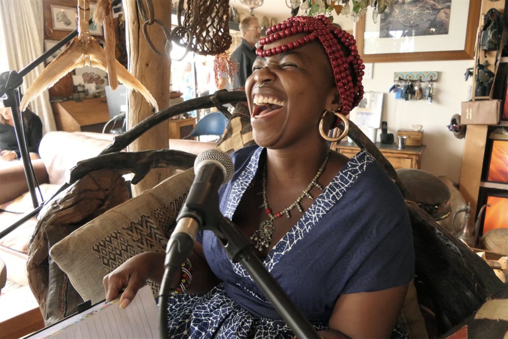 Zolani Mahola sings the lyrics she wrote to the So