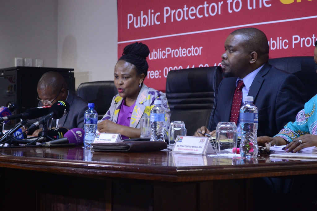 Public Protector Busisiwe Mkhwebane briefing the media. Picture: Palesa Dlamini/City Press