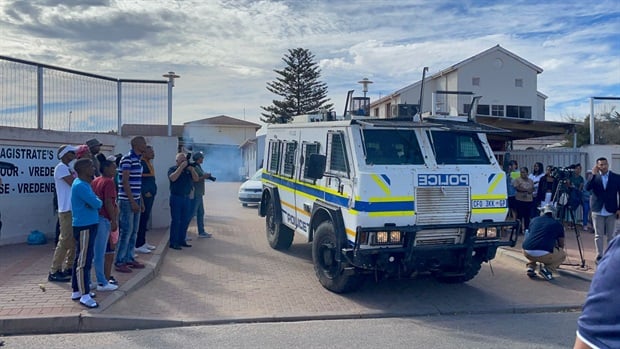 <p>Lombaard,
32, briefly appeared in the Vredenburg Magistrate's Court in connection with
the disappearance of Joshlin Smith who went missing in February. 

&nbsp;
</p><p>She
will remain in custody until her next court appearance on 25 March.

&nbsp;
</p><p>A
small group of protesters gathered outside court claiming that the accused had
been a suspect since the beginning of the case and was likely the last person
to see Smith.

&nbsp;
</p><p>Lombaard
was whisked away in a police armoured vehicle.

&nbsp;
</p><p><em>-
Jenni Evans

&nbsp;
</em></p><p><em>(Photo
by Chelsea Ogilvie/News24)

&nbsp;</em></p>
