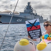 Anti-war activists protest against Russian warship in Cape Town, call for naval exercise to be cancelled