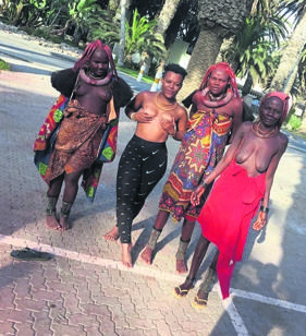 Zodwa Wabantu (second left) with women of the Himba tribe in Namibia. 