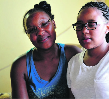 Nompumelelo Khoza, here with mum Yvonne, says she wants to become a singer.      Photo by Christopher Moagi