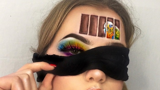 Makeup artist TheBeautyByLauren wears Bird Box inspired makeup