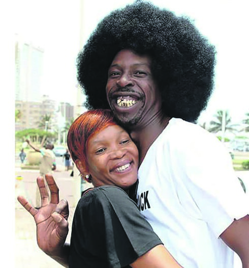 From left: Wife Catherine 'Trisha' Modisane and rapper Thulani ‘Pitch Black Afro’ in happier times.           Photo from Facebook
