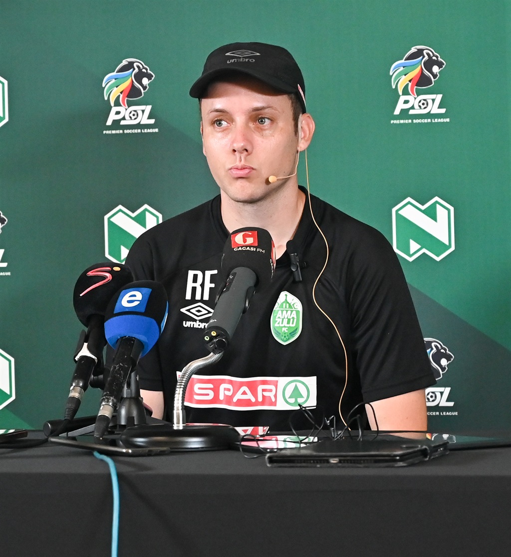Romain Folz, Coach of AmaZulu FC during 2023 Nedbank Cup KZN Press Conference held at Park Square, Umhlanga in Durban on 07 February 2023 Â© Gerhard Duraan/BackpagePix,ið©þ¶S?