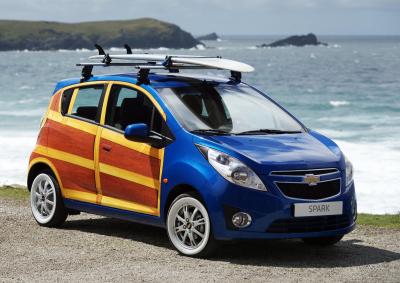 California dreaming? Cornwall dreaming more like. This Spark Woody is the latest in a line of Art Sparks created to boost the brand’s image in Europe.