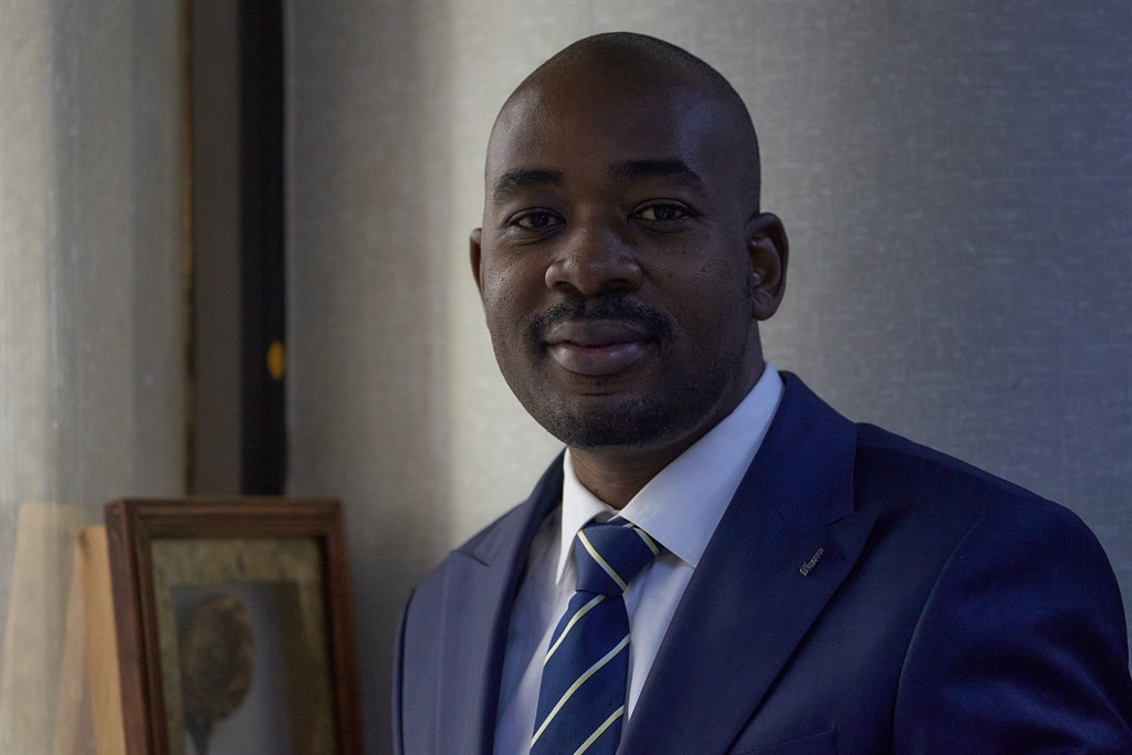 Zimbabwe's main opposition party leader Nelson Chamisa of the Citizens Coalition for Change (CCC).