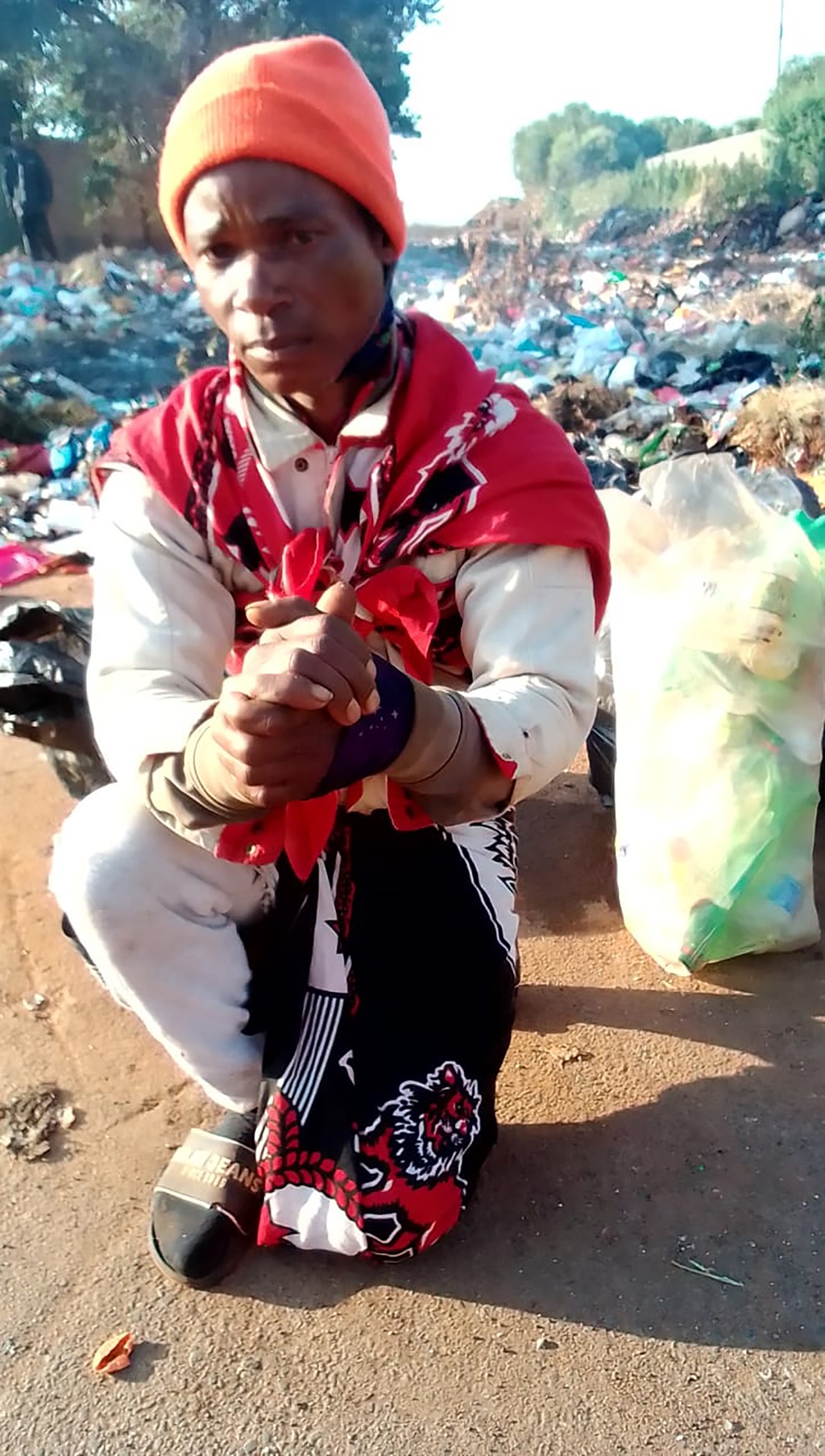 Sangoma Ramaru Mothiba says he needs to make extra money with recycling. Photo: Sammy Moretsi