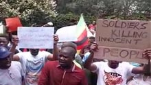 WATCH: Zimbabweans in SA protest against 'Mnangagwa and his gangsters'