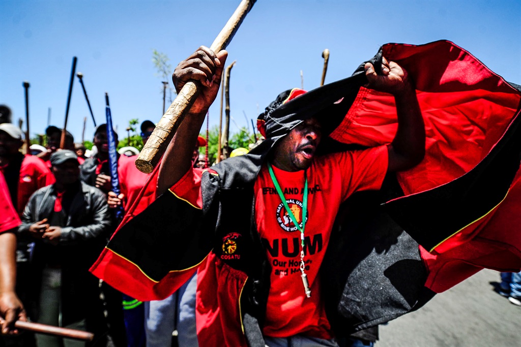 NUM members protest in this file picture. 