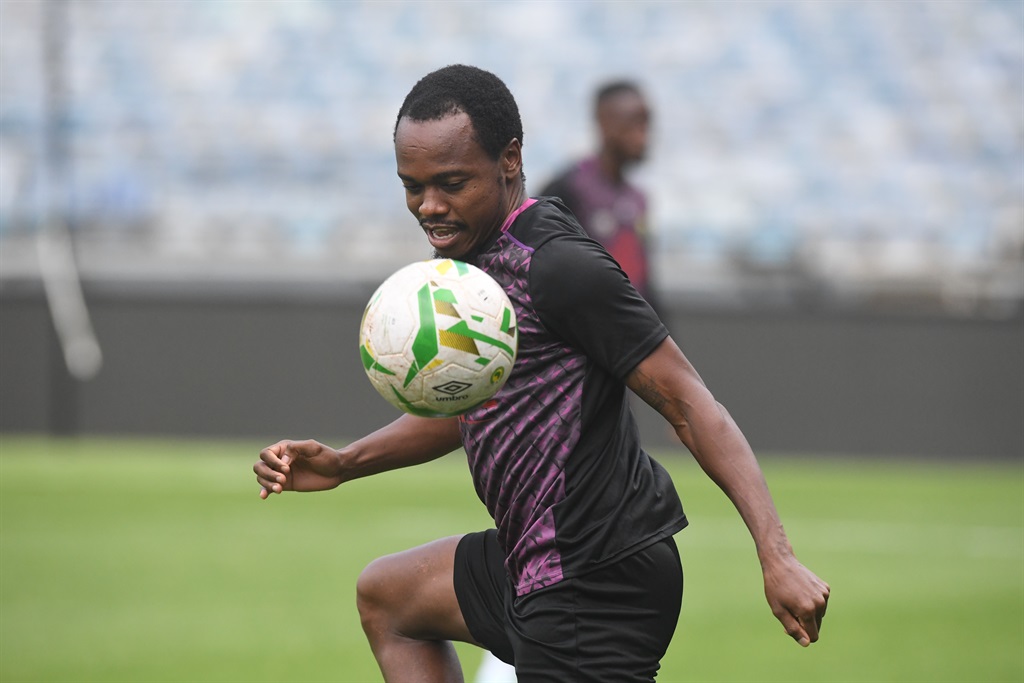 Percy Tau of Bafana Bafana during the South Africa national mens soccer team training session at Orlando Stadium on March 23, 2023 in Johannesburg, South Africa. 